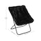 Flash Furniture Archer 28-in Oversized Faux Fur Folding Saucer Chair for Dorm, Bedroom, Black Faux Fur/Black Frame FV-FSC-027-BK-BK-GG - alternate 3